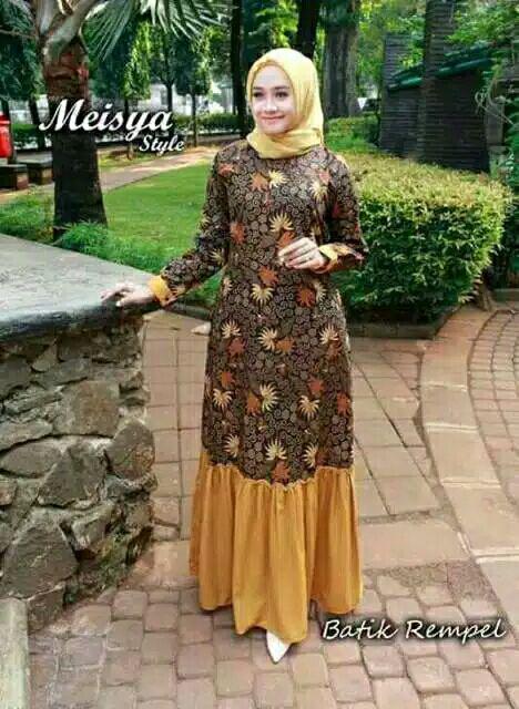 •promo !!!!!{ori & Busui}gamis Batik Rempel Ori Meisya Style Syari