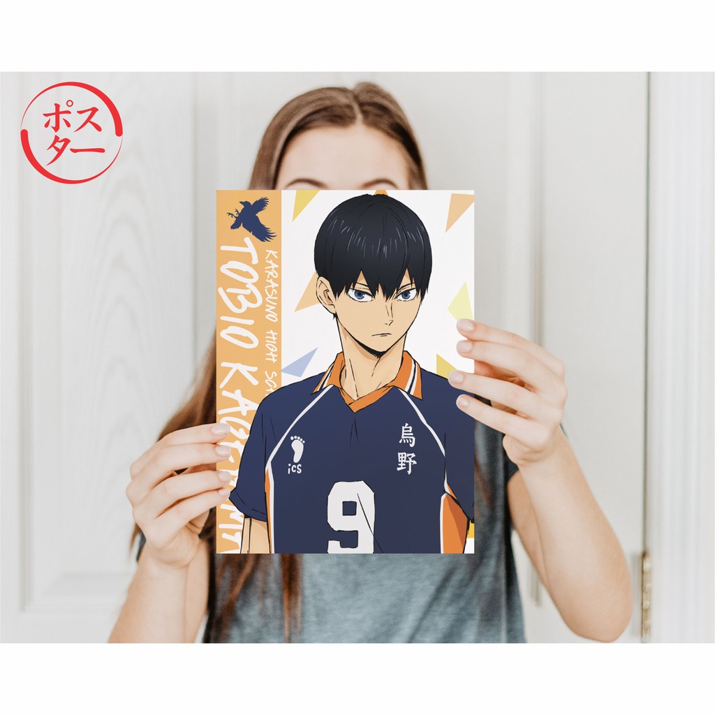 Koleksi Poster Anime Haikyuu A -  Hinata Kageyama Tsukishima Oikawa Kenma Bokuto Atsumu  - Size A4+-Kageyama A