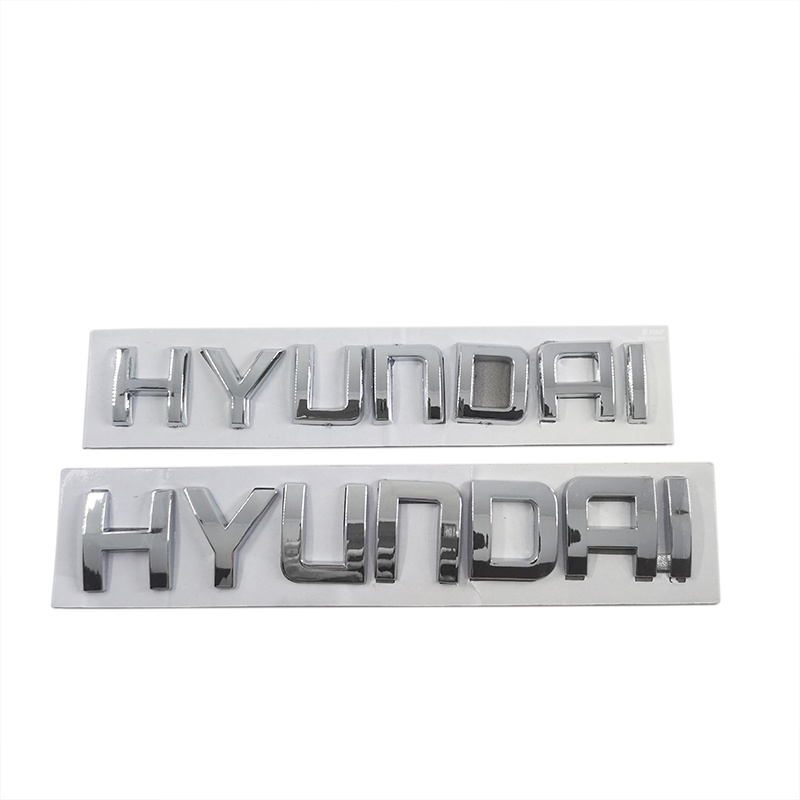 1pc Stiker Emblem Logo HYUNDAI Bahan ABS Krom Untuk Bagasi Belakang Mobil HYUNDAI