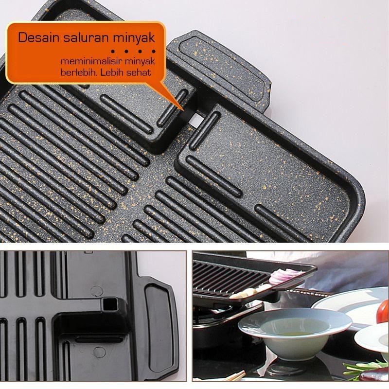 Yakiniku Grill Pan Barberque Alat Panggang Grill Pan Alat Pemanggang BBQ Non-stick 4517