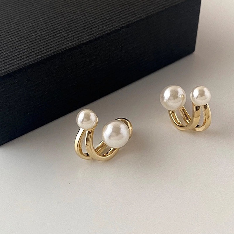 COD❤️Anting Mutiara Pearl Trendy Niche Design Temperament Light Luxury High-end Earrings-A.one