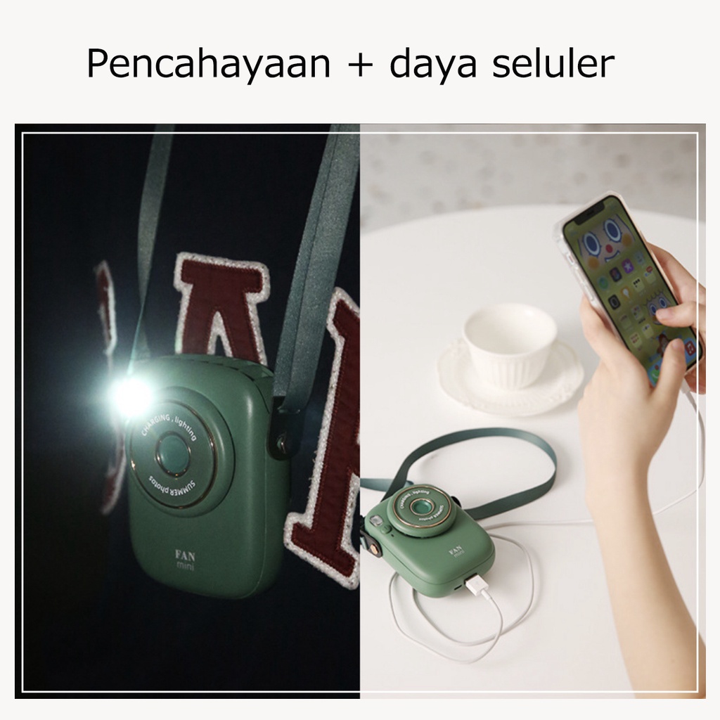 CORN Kipas Angin Mini Premium / Portable Hanging Neck Fan / Kipas Powerbank Gantung Leher 2000mAh Battery USB Rechargeable Low Noise Mini Fan