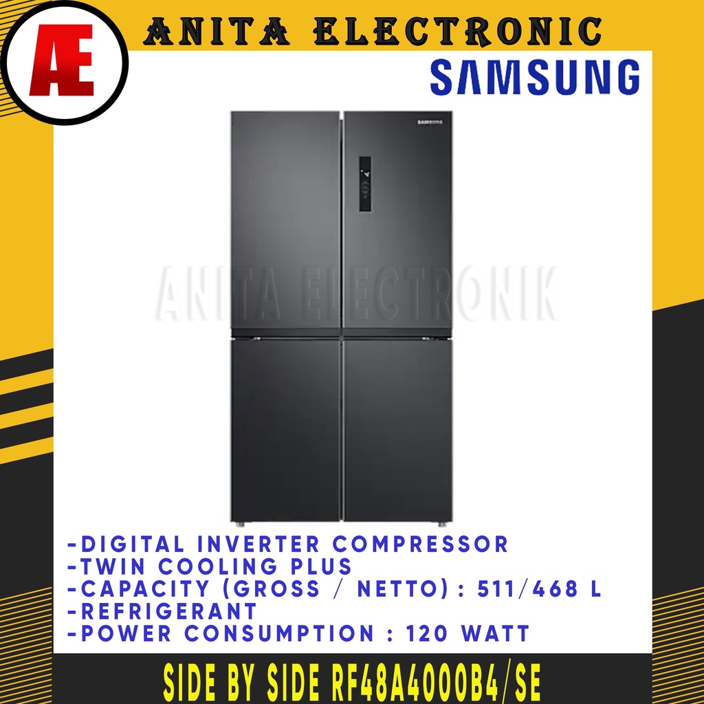 KULKAS SAMSUNG 4 PINTU DIGITAL INVERTER RF48A4000B4 / SE KAP.511L