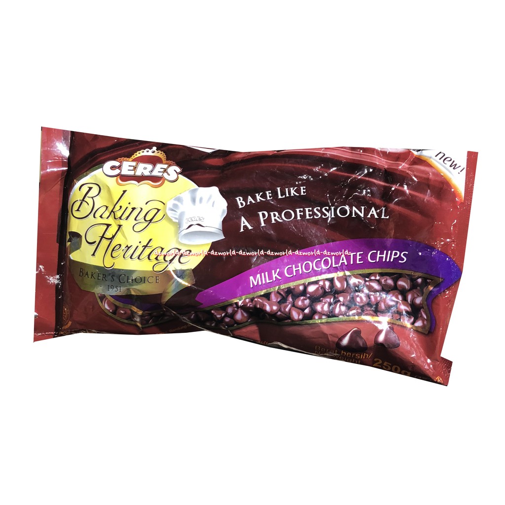 Ceres Baking Heritage Dark Milk Chocolate Chip Coklat Tabur 250g Seres Coklat Biskuit