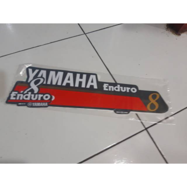 Stiker sticker tempel mesin yamaha enduro 8 pk