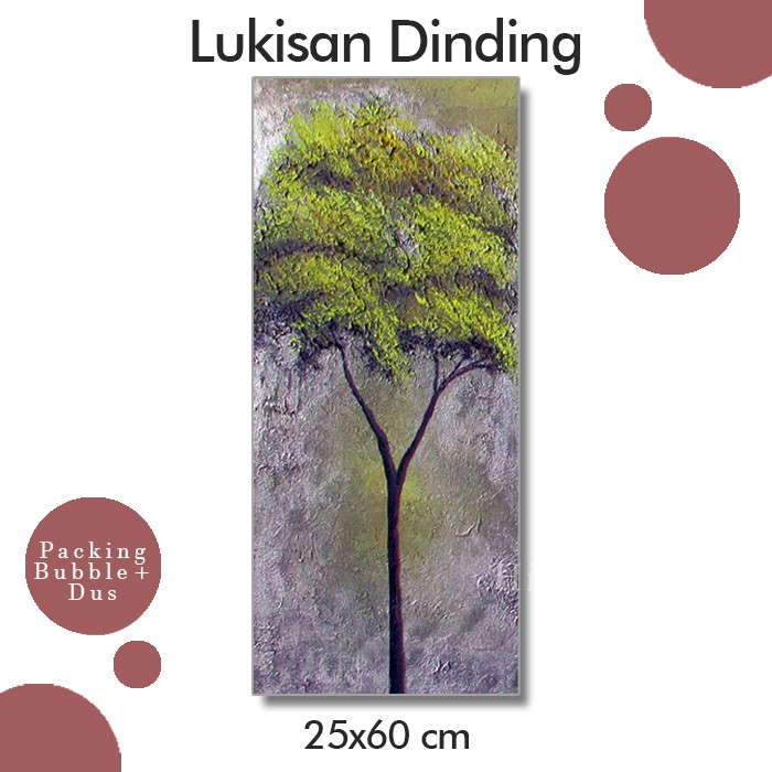 Lukisan Pemandangan Pohon Hijau cerah