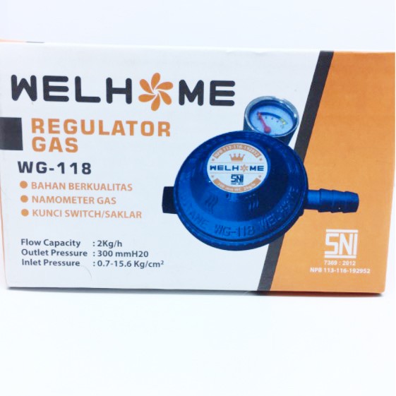 Kepala Gas Welhome WG-118 / WG - 138 Regulator Gas SNI