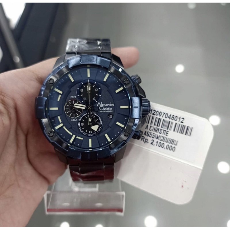 Jam Tangan Alexandre Christie Ac 6551 original black blue
