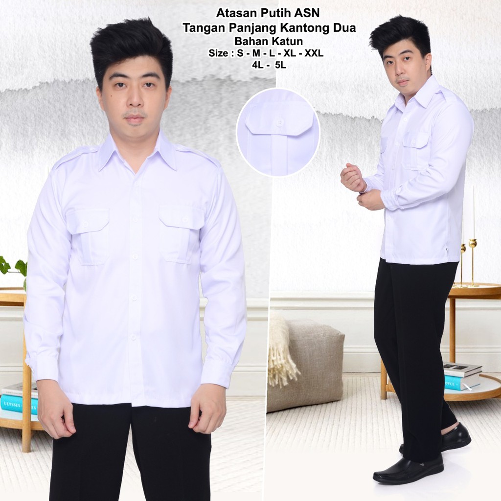 Pdh seragam dinas Pemda baju kantor pria seragam ASN baju guru seragam PNS pria dinas hitam putih da