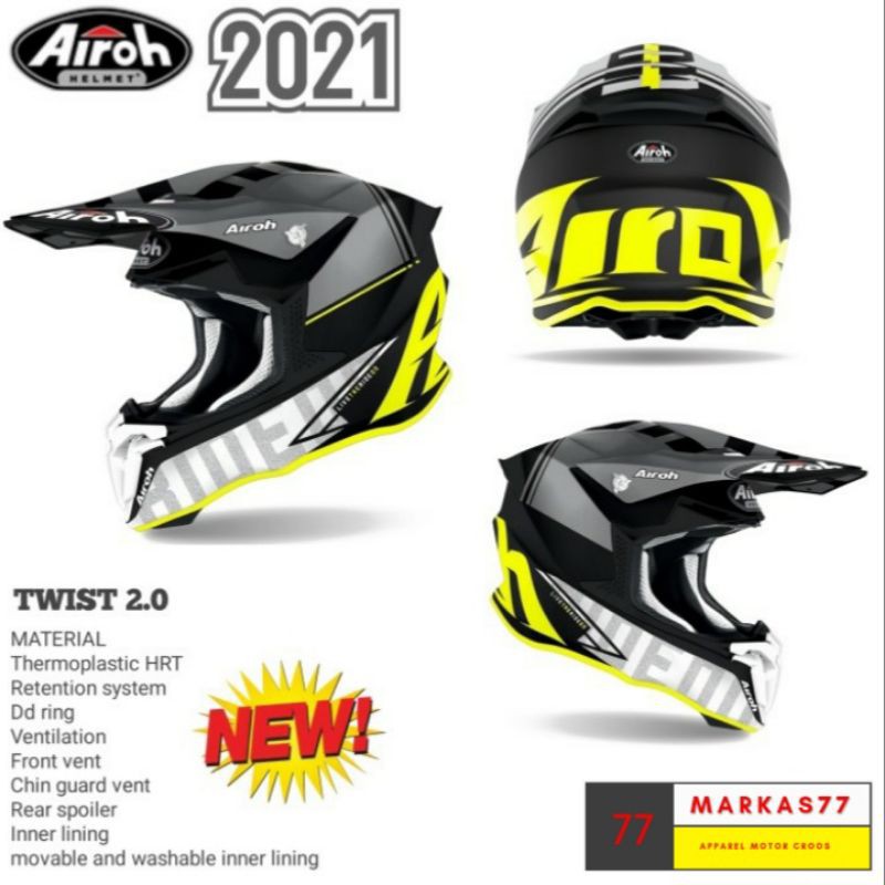 HELM AIROH TWIST 2.0 NEW HELM CROSS AIROH TWIST 2.0 TERBARU HELM AIROH TWIST AVIATOR