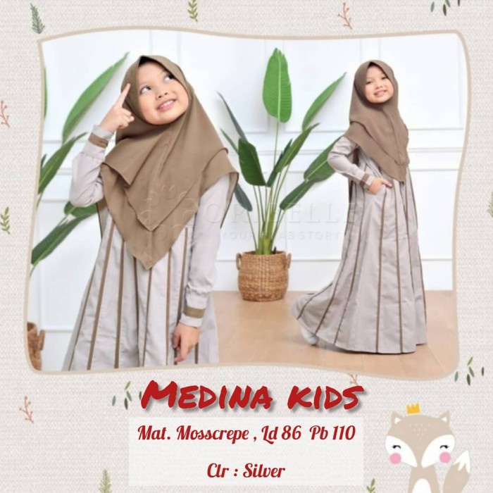 gamis anak perempuan dress anak gamis anak dress gamis Syari Usia 9 - 10 Thn Plus Hijab Muslim Wanit