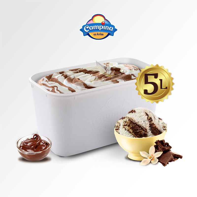 

ICE CREAM CAMPINA 5L ES KRIM Chocolate Choco Fudge Bulk 5 LITER