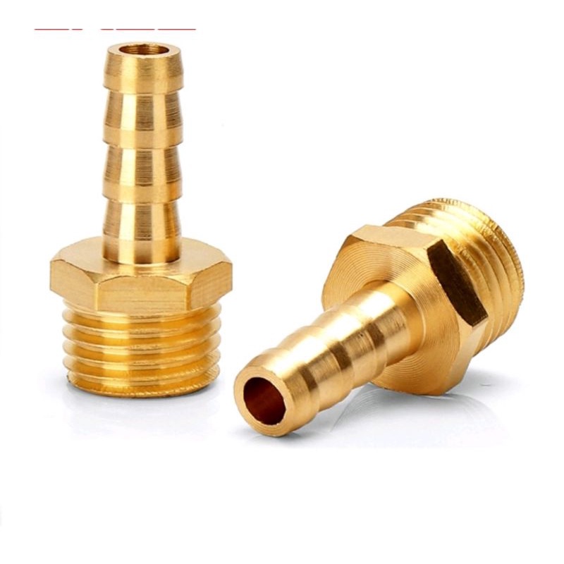 nepel selang drat luar 1/2x1/4 Kuningan/ nepel selang 1/2x1/4 drat luar kuningan