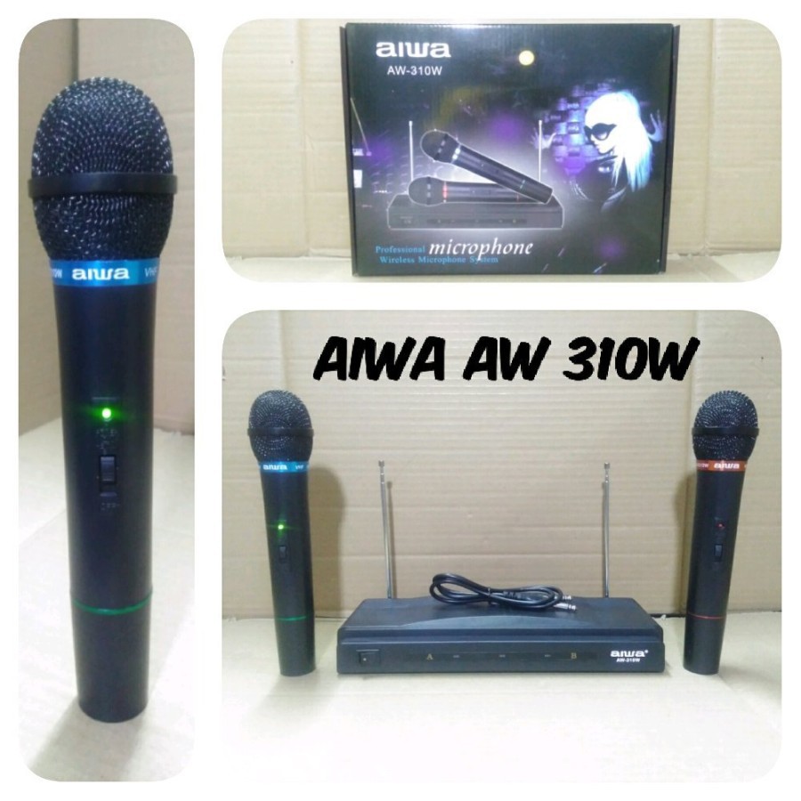 MIC WIRELESS AIWA AW 310W PROFWSIONAL MICROPHONE SYSTEM