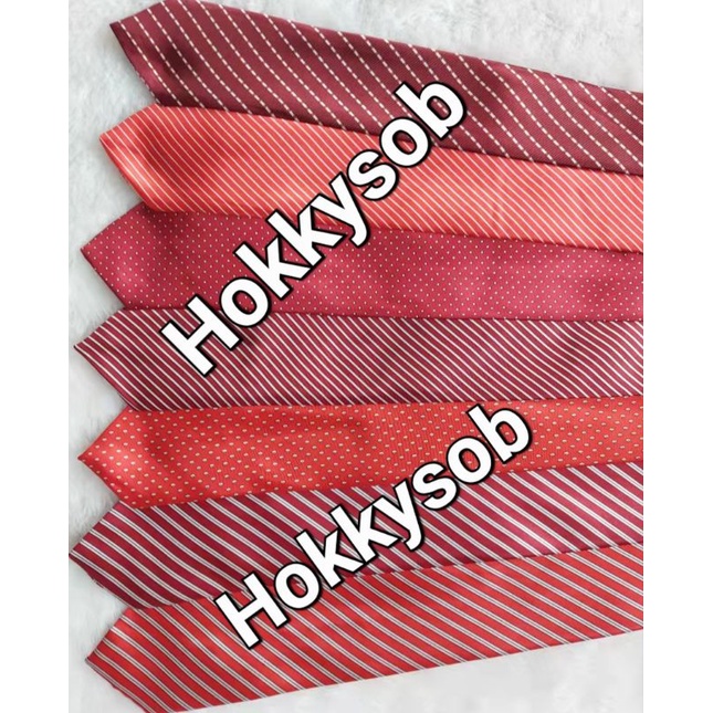 Dasi merah panjang motif garis nuansa merah cerah maron motif merah putih 3inch 8cm import wedding wisuda seragam kantor