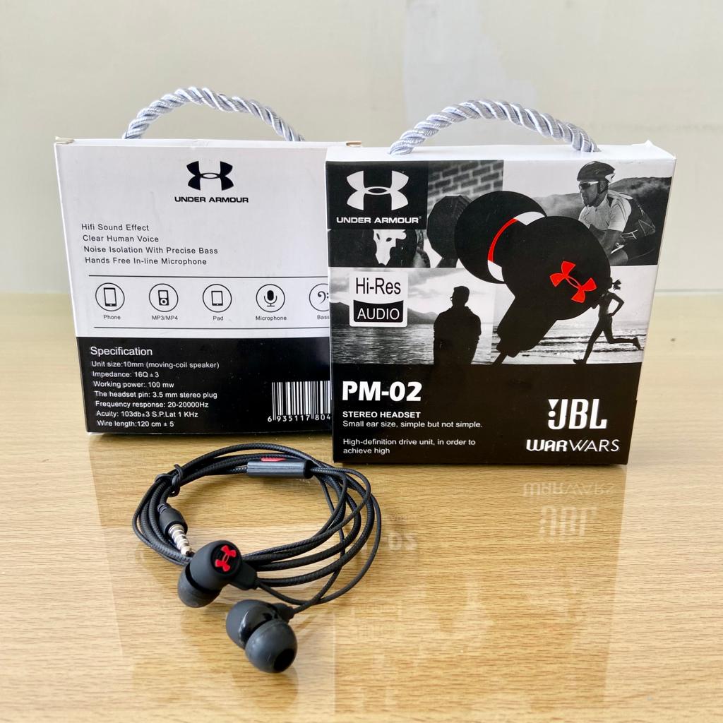 Handsfree Headset J PM-02 Stereo Earphone Super Bass With Mic