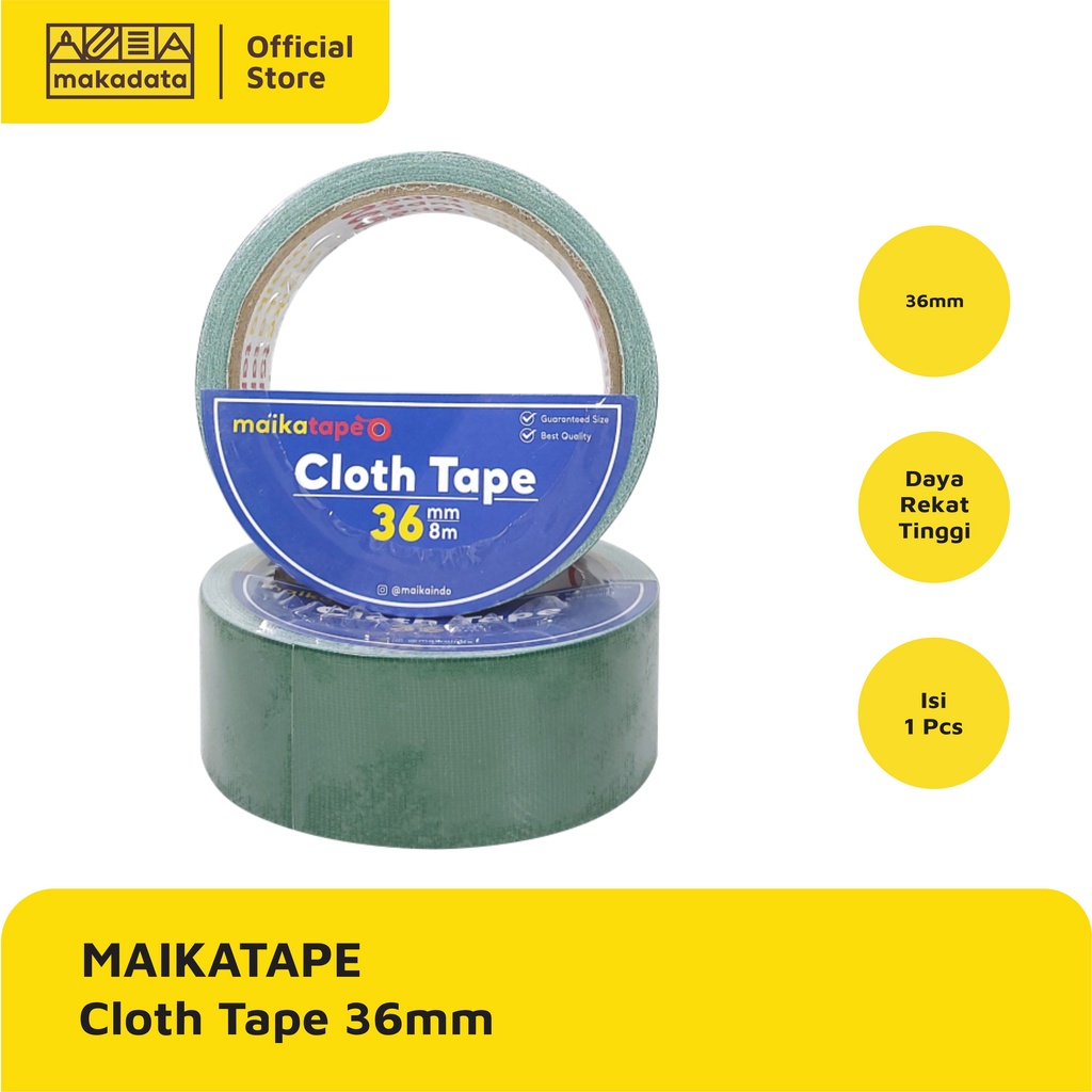 

LAKBAN LINEN / CLOTH TAPE HIJAU MAIKATAPE 36MM MURAH