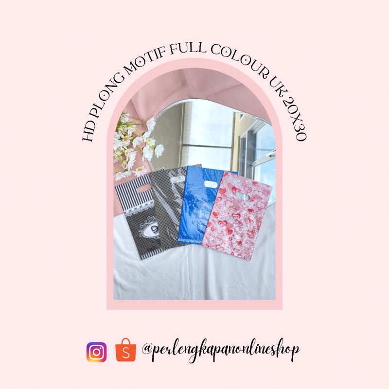 Kantong Kresek Motif / Plastik Olshop Motif / Plastik Hd Plong Full Colour UK 20x30