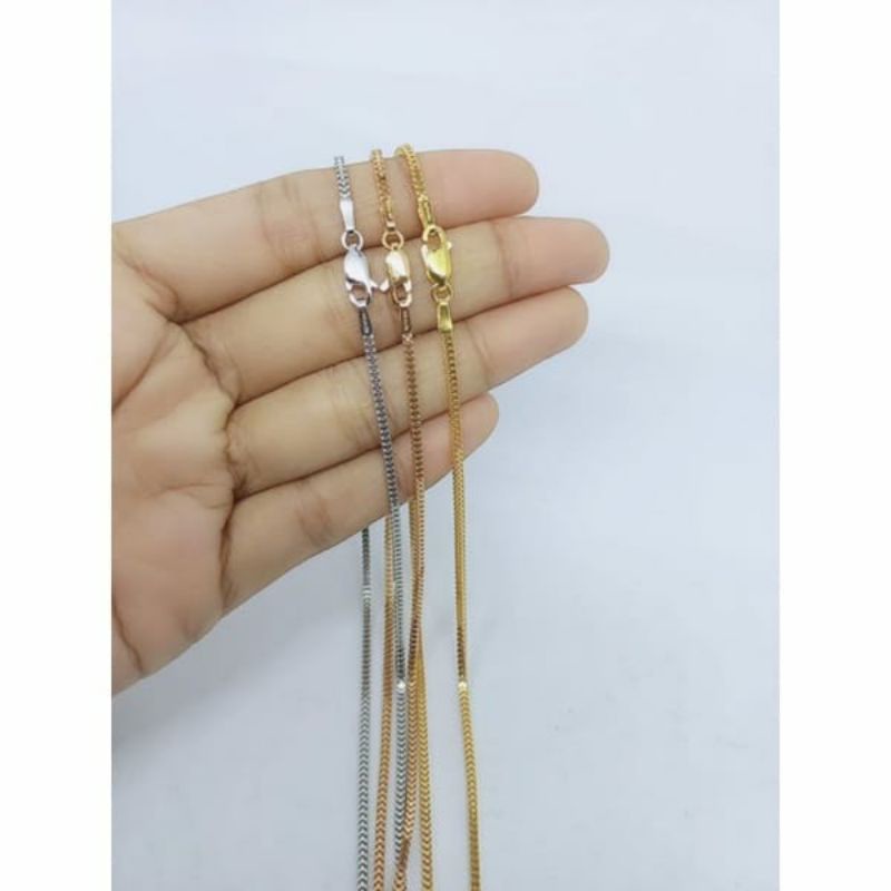 KALUNG PERAK ASLI SILVER 925 LAPIS EMAS/KALUNG RANTAI MILANO BIASA/ASLI SILVER/FASHION WANITA