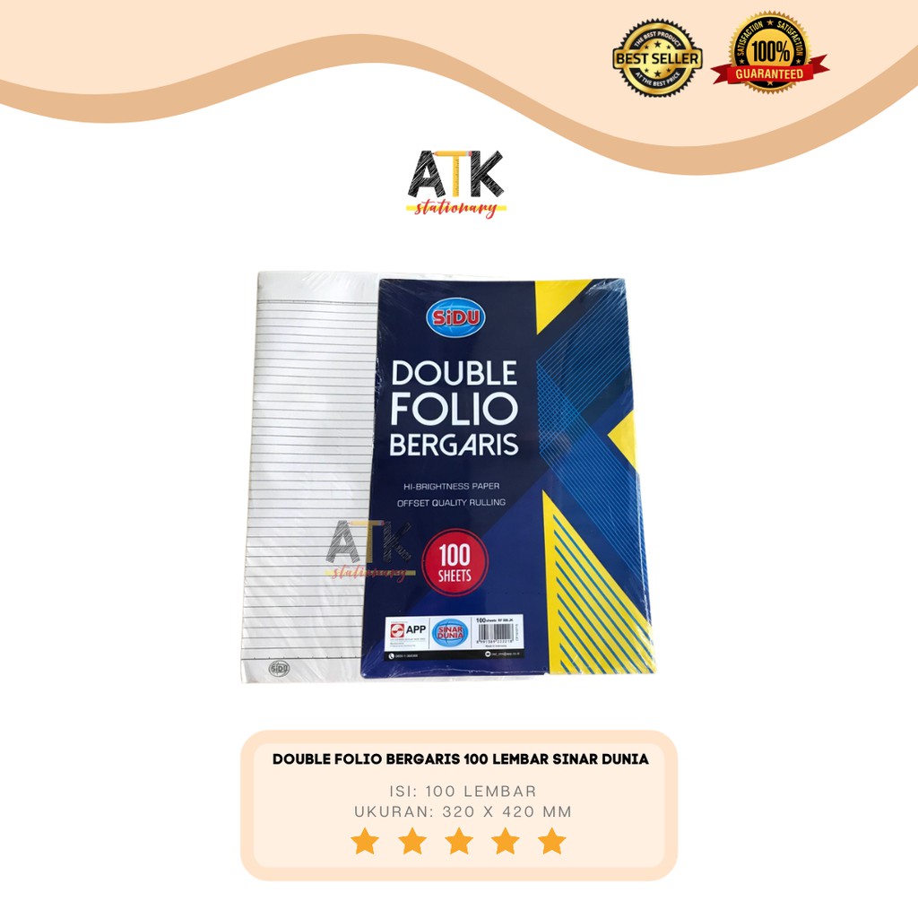 

Kertas Double Folio Bergaris 100 Lembar Sinar Dunia atk