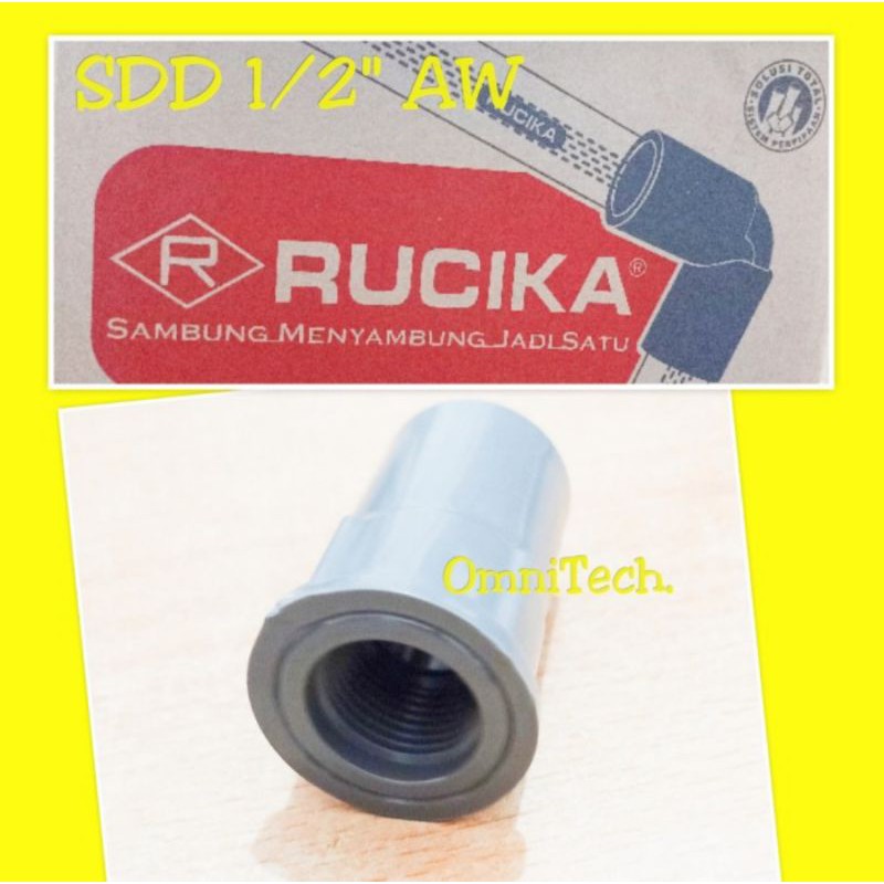 Faucet Socket Sock Sok Drat Dalam Sdd Pvc Rucika Aw 1/2