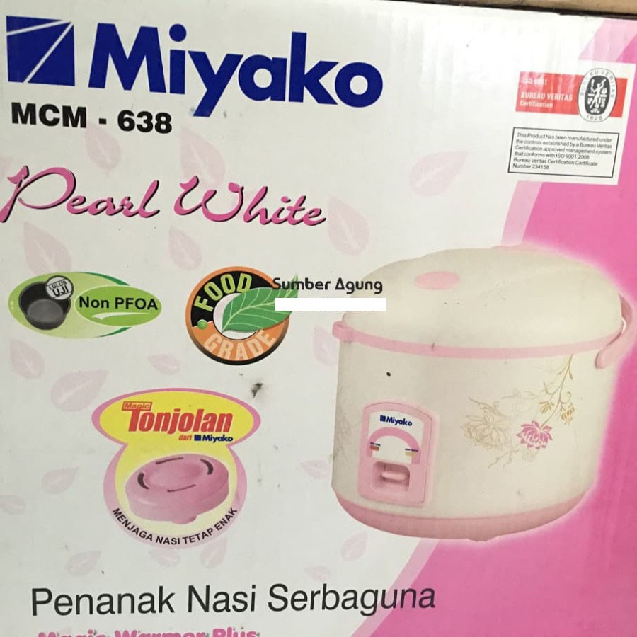 MCM638 Miyako Rice Cooker Penanak Nasi Magic Com Penghangat 1.8 Liter