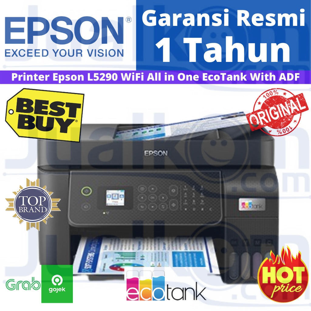 Printer Epson EcoTank L5290 A4 WiFi All In One Ink Tank Printer With ADF Pengganti L5190