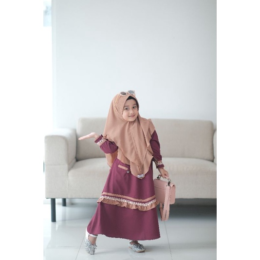 SUKAHIJAB - Sarah Kids Gamis Anak Perempuan Simple Elegant Terbaru Bahan Katun Toyobo Premium Lembut