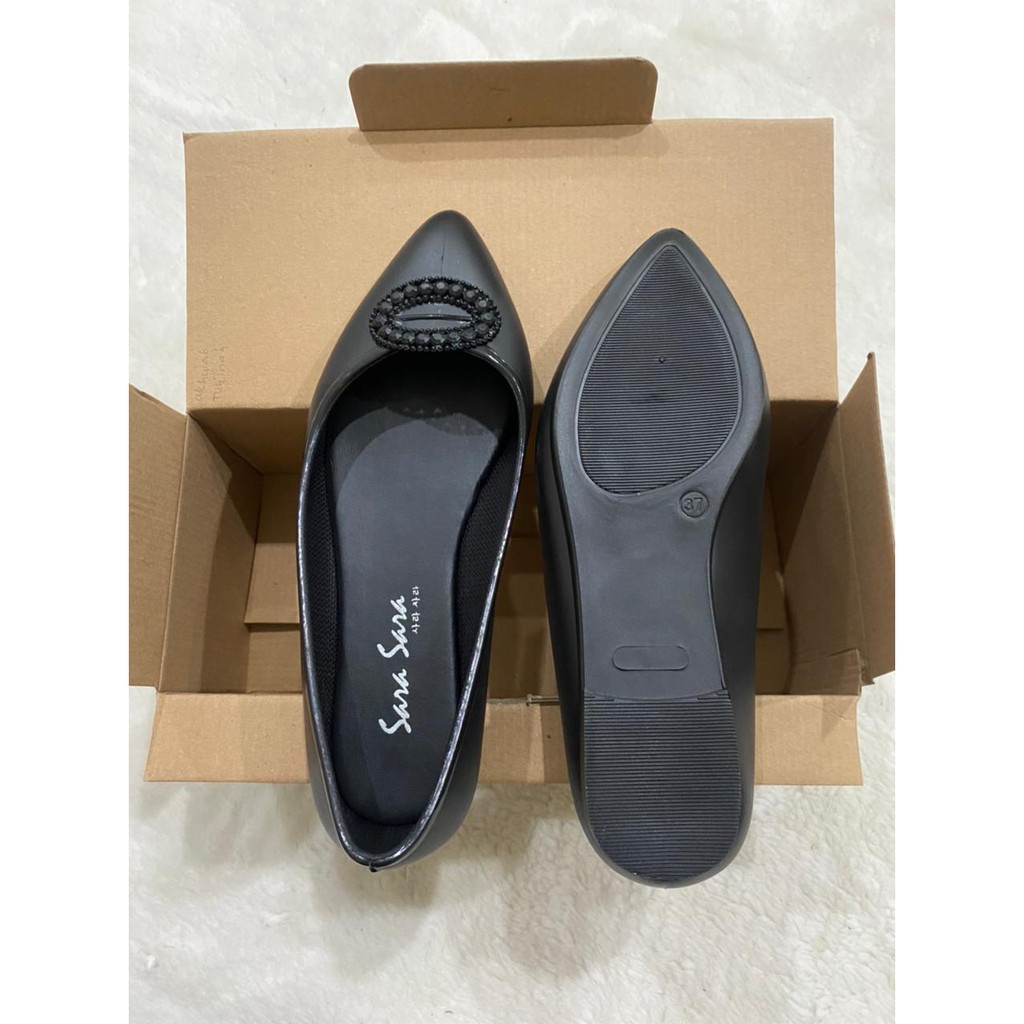 Sara Sara Permata flat shoes jelly sepatu jelly wanita trendy sepatu kerja