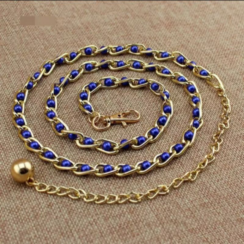 Ikat Pinggang Wanita H163 Belt Rantai SLIM MODEL MUTIARA Fashion Wanita/Terbaru/Terlaris