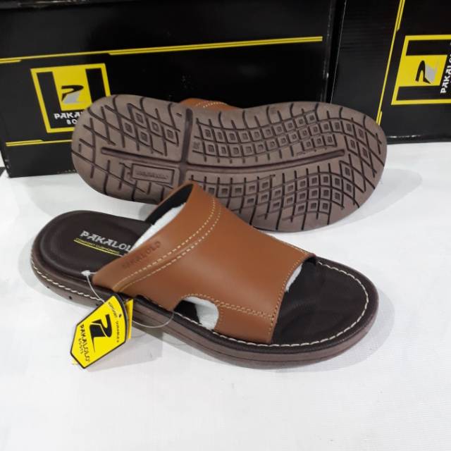 Sandal kulit pria PAKALOLO N0945 original coklat muda
