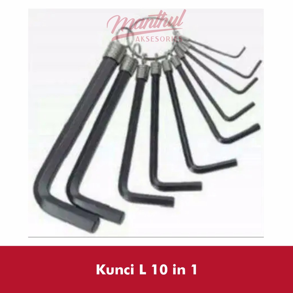 KUNCI L ISI 10 TOOLS 1 SET ISI 10 - KUNCI L 10 IN 1