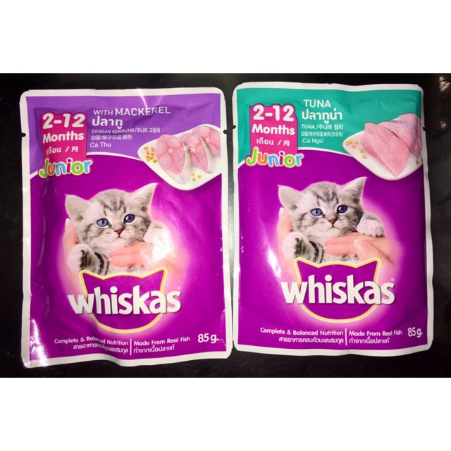 Whiskas Junior Pouch 85 gram pakan kucing