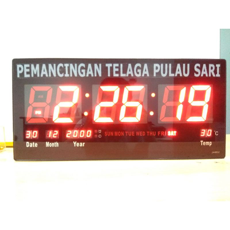 Jam Dinding Digital Sonifer SMS-4622 LED Clock 46 x 22 cm LED MERAH +FREE CUSTOM NAMA