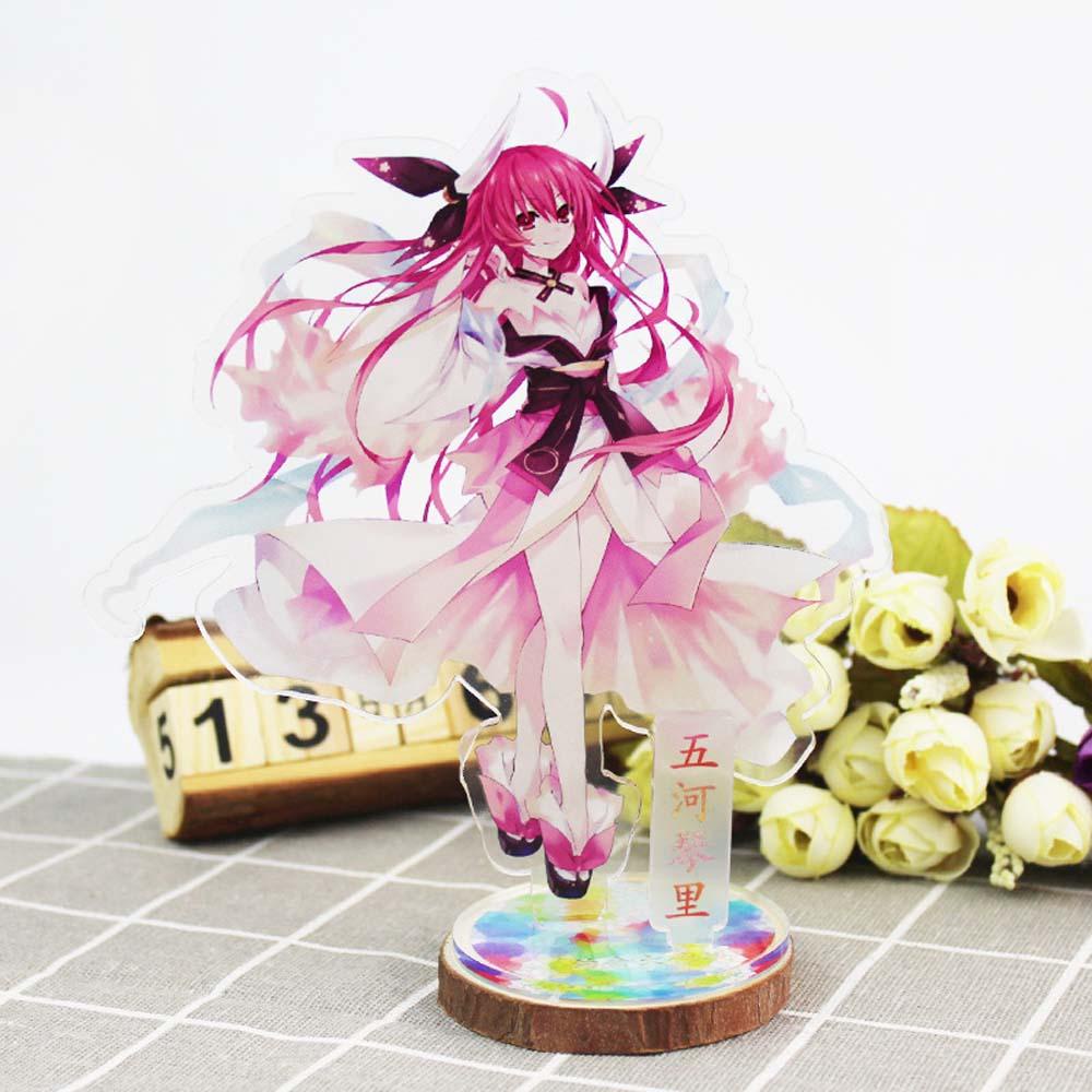 Lanfy DATE A LIVE Kartun Anime Fashion Dekorasi Mainan Kotori Itsuka Desktop Standing Card Nightmare Tokisaki Kurumi Figure Model Plat