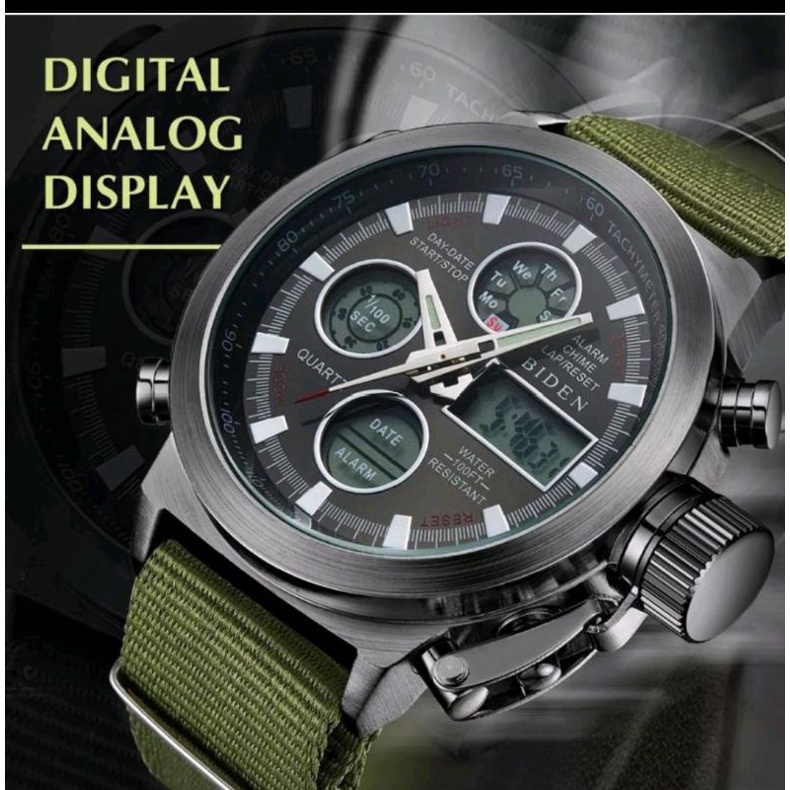 Jam Tangan Biden 0031 Kulit Kanvas Original