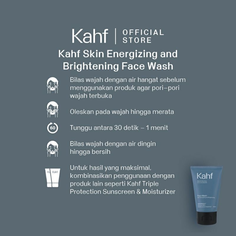 Kahf Men Face Wash 100ml | Oil &amp; Acne Control | Skin Enegry &amp; Brightening | Oil &amp; Comedo