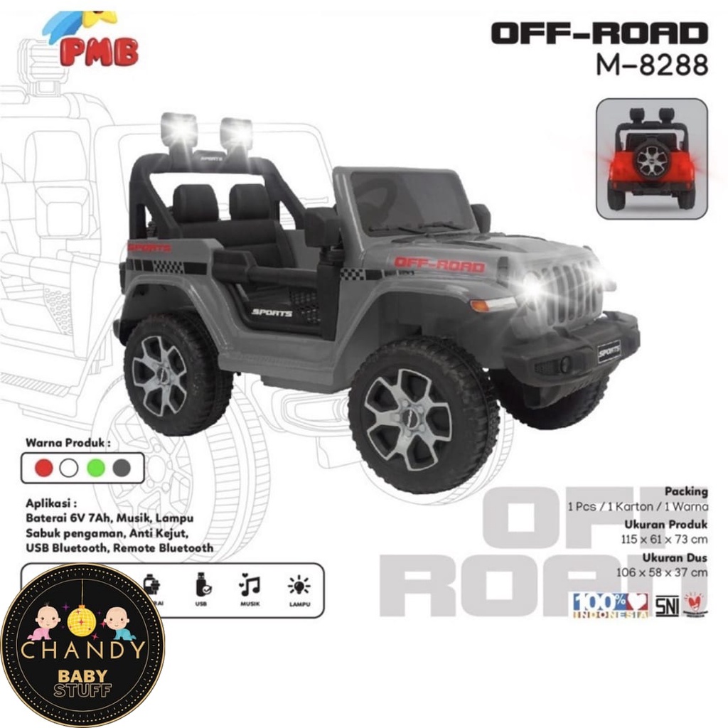 MOBIL AKI MAINAN ANAK JEEP OFF ROAD PMB M 8288