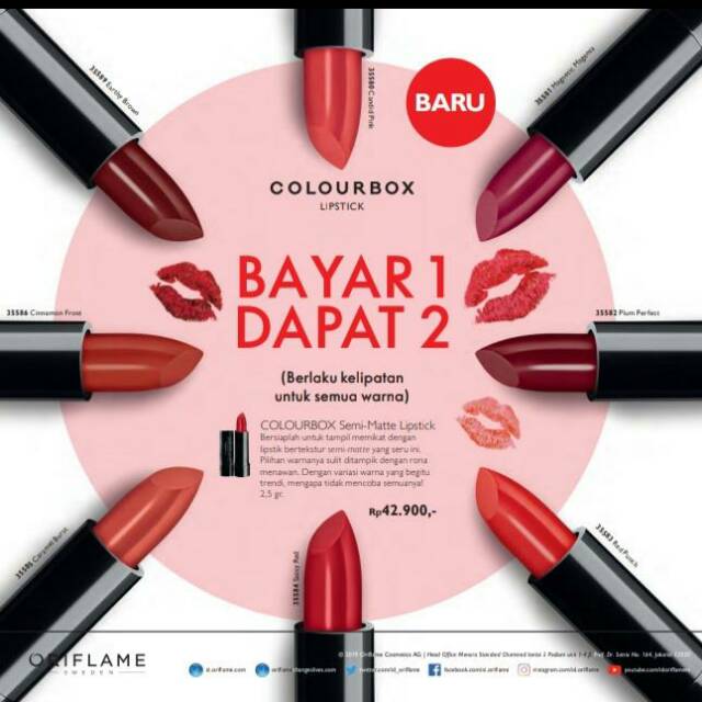 Colourbox Oriflame Semi Mate Shopee Indonesia Lipstik colourbox oriflame november 2019