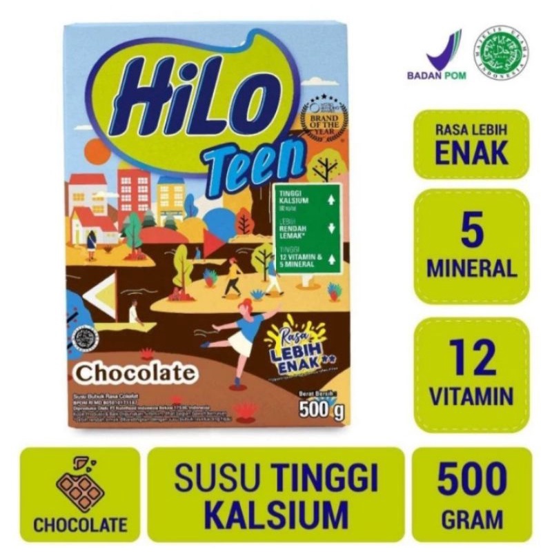

HiLo Teen Chocolate 500g - Susu Tinggi Kalsium Lebih Rendah Lemak