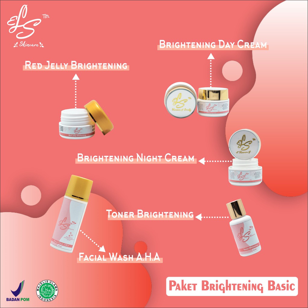 PAKET BRIGHTENIG BASIC Skincare BPOM Glowing Kosmetik Kecantikan LS SKIN CARE