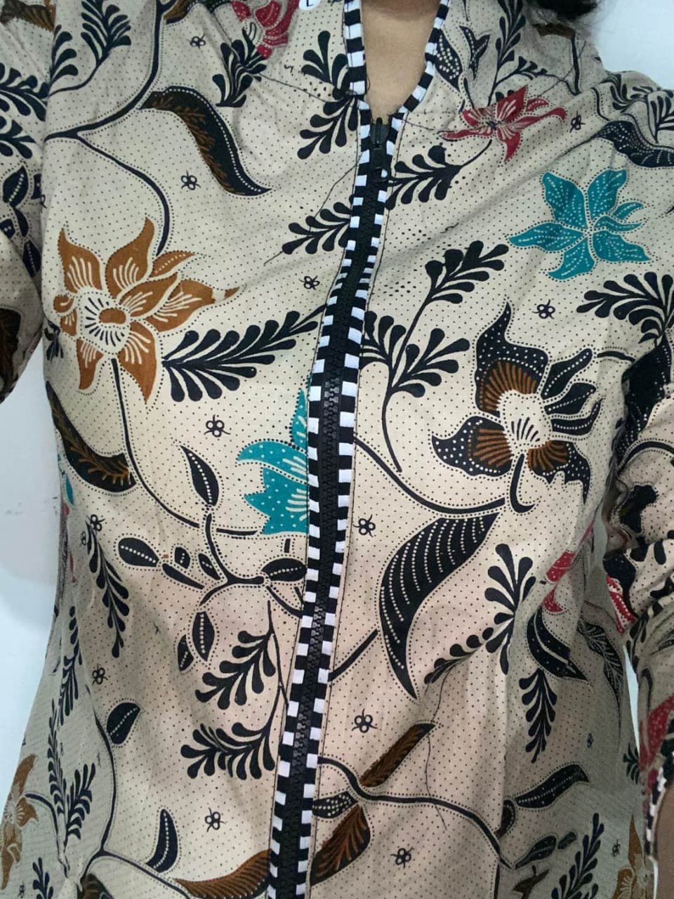 Blouse Batik Premium | Blus Atasan Blazer Kantor | Seragam | Resleting Depan Eksklusif