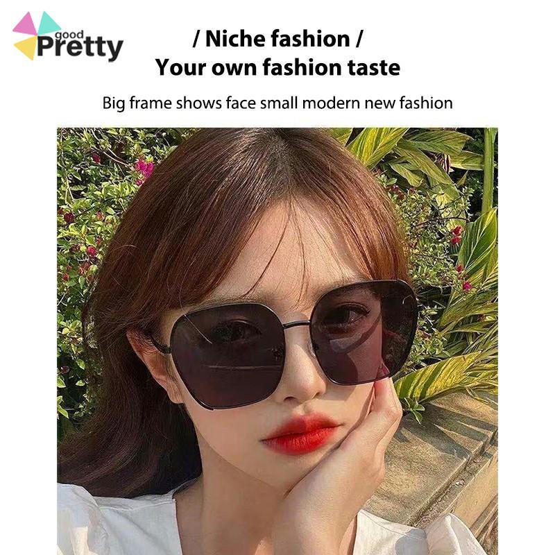 Kacamata Hitam Pelindung UV Lensa Gradasi Bingkai Besar Untuk Wanita - PD