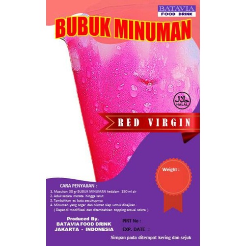 

BUBUK MINUMAN 1KG/1000GRAM RASA RED VIRGIN/SERBUK MINUMAN ANEKA RASA/BUBUK MINUMAN KEKINIAN/BUBUK POWDER DRINK/POWDER MINUMAN BUBUK/MINUMAN KEKINIAN/BUBUK MINUMAN BOBA/BUBUK BOBA MINUMAN/MINUMAN KEKINIAN