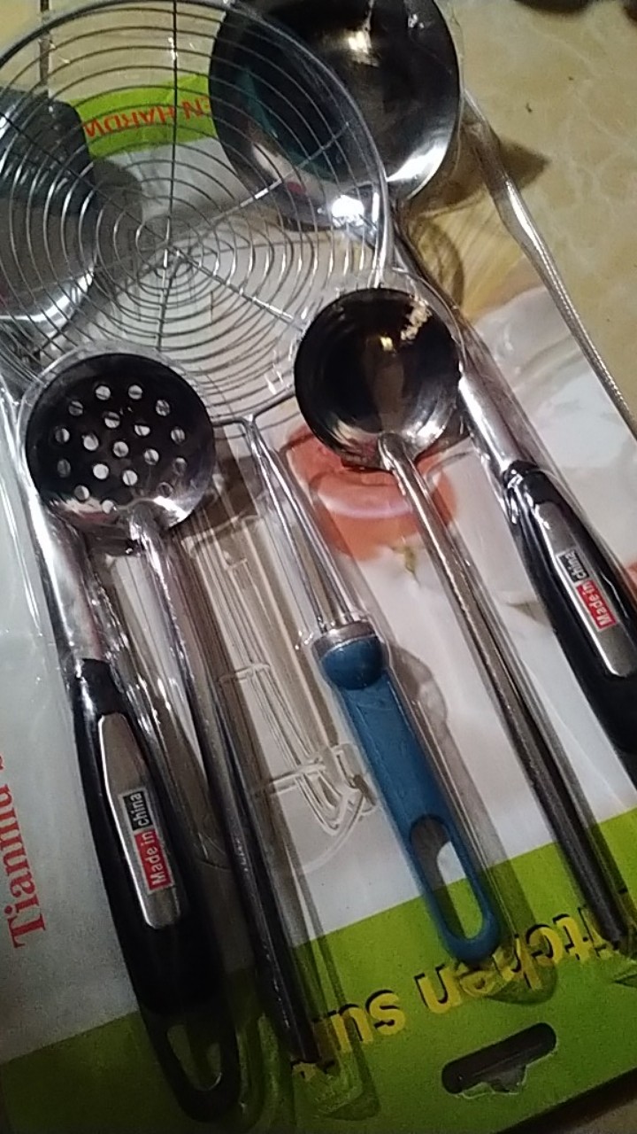 Bos215 Peralatan Dapur Set Spatula 5pcs Alat Dapur Stainless