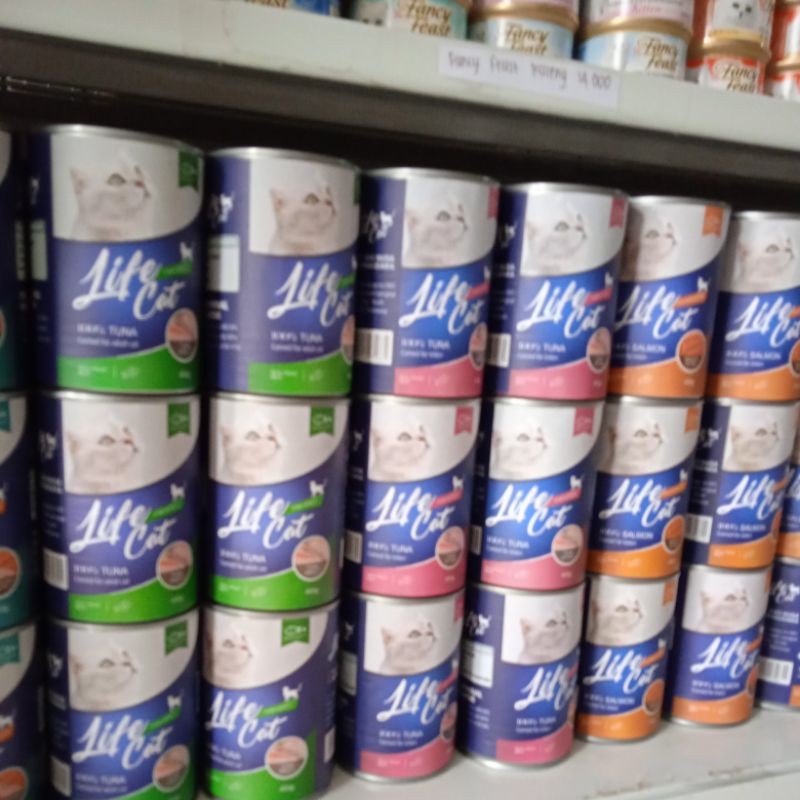 Expedisi Makanan kucing life Cat Kaleng 400 gr 1 dus isi 24 Kaleng / Life cat kaleng all varian