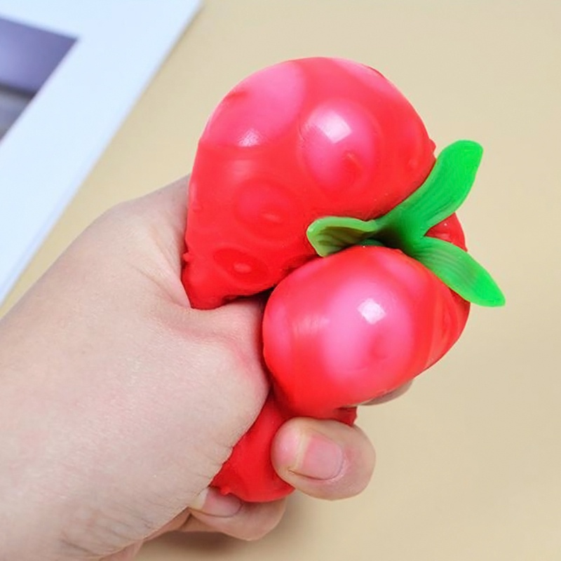 Mary Squishy Mainan Strawberry Untuk Bermain UV Printing Sensory Fidget Vent Novelty Stress Relief Prank Gag Anak Dewasa Fa