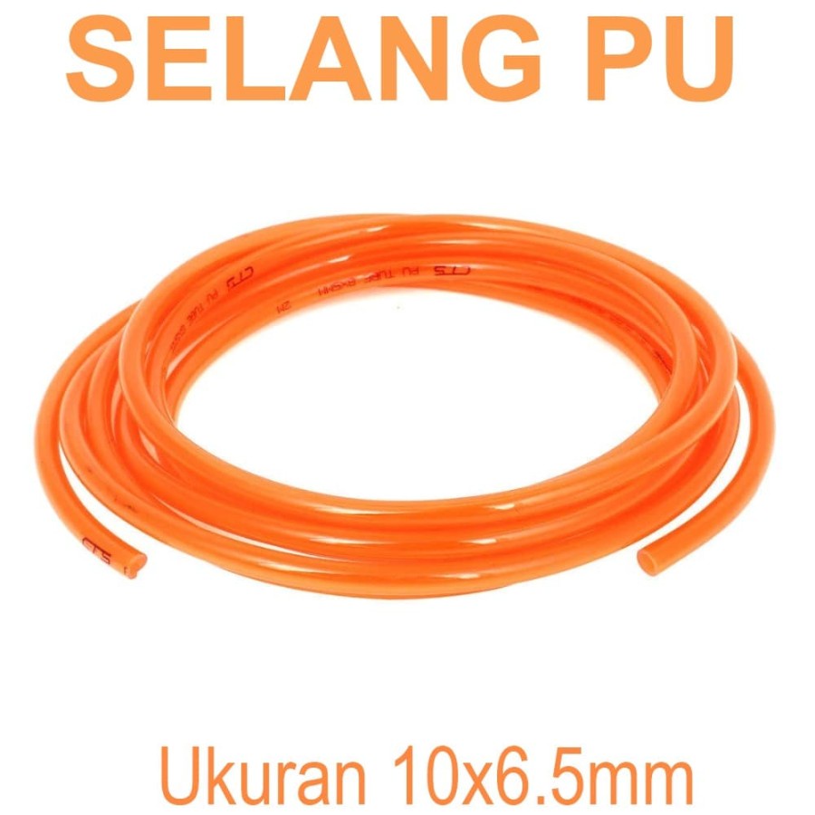 Selang PU 10mm ukuran OD 10mmx6.5mm jual meteran