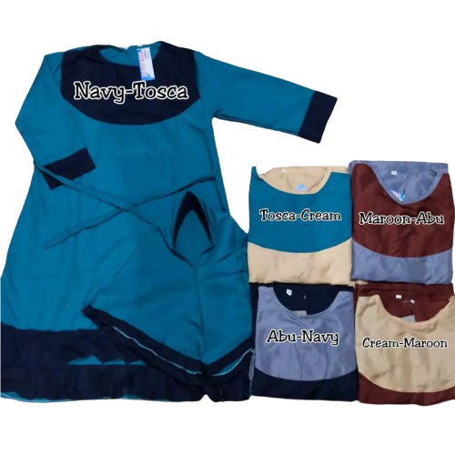 Gamis Anak Set Bawah Rempel Kanvas Ring Usia 3-11 Tahun