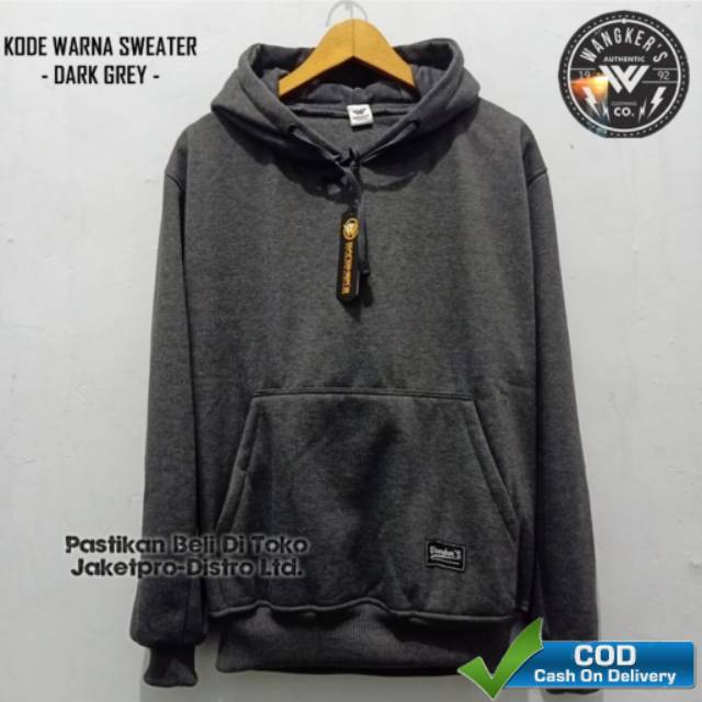 Sweater Hoodie Pria Polos - Simple Hoodie Distro Tebal Original Wangkers
